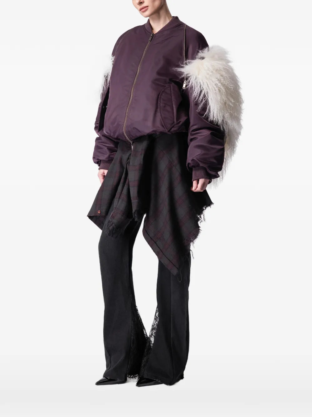 ARTICLE TEN  shearling-panel bomber jacket