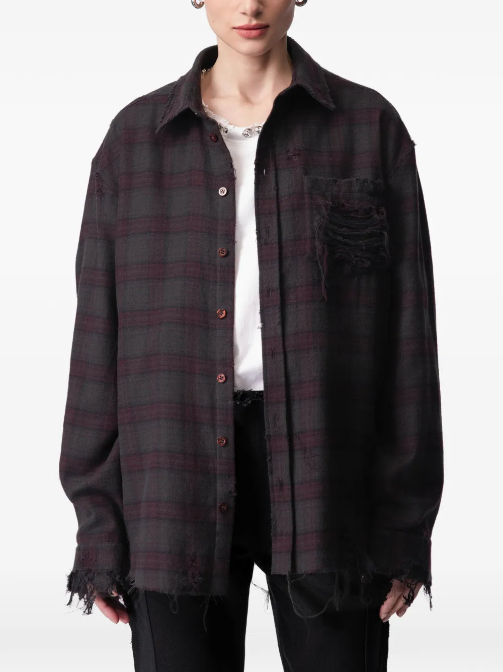 ARTICLE TEN plaid cotton shirt