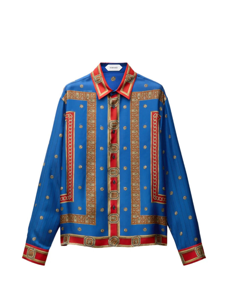 Versace  printed silk twill regular shirt