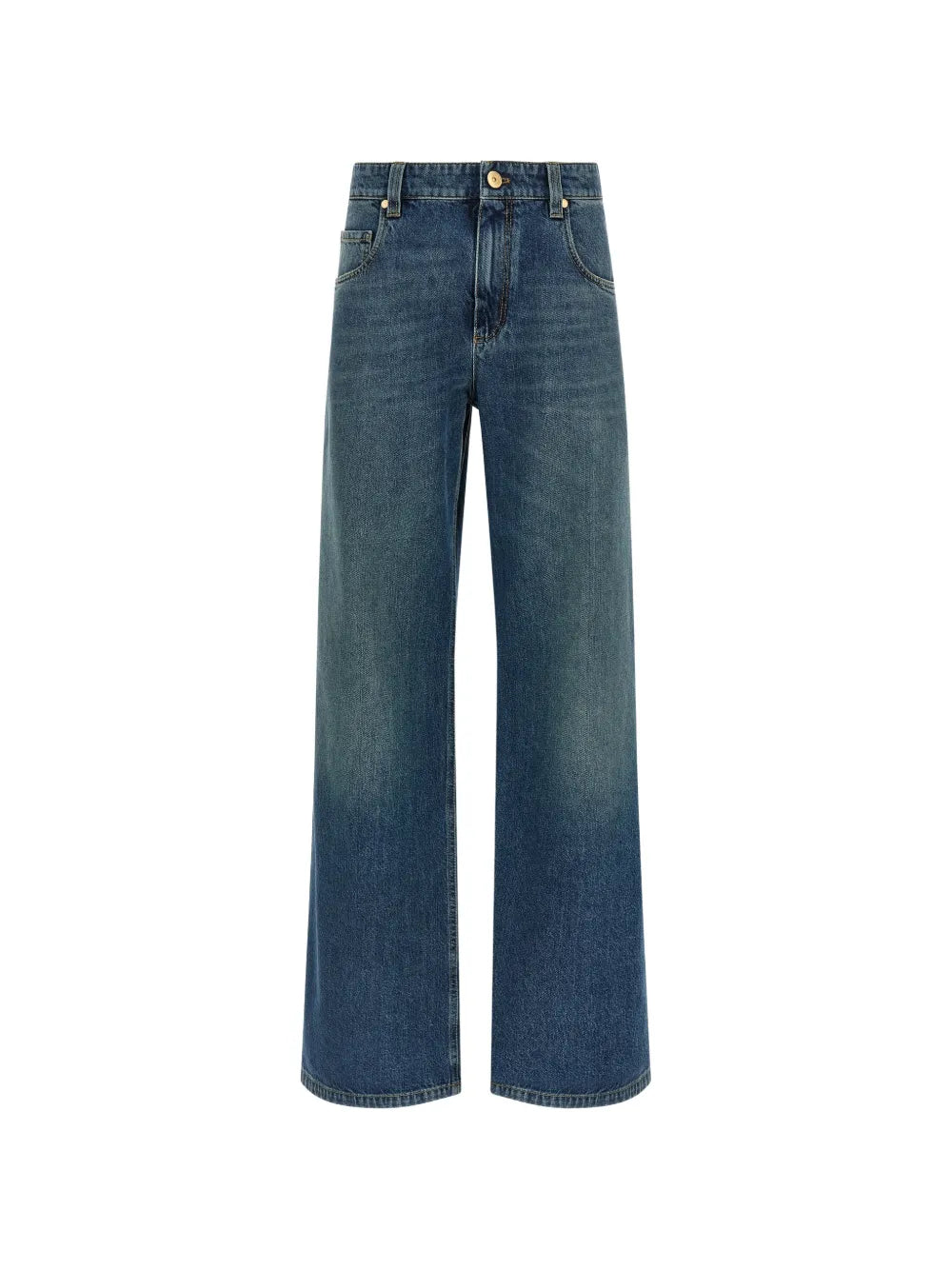 Brunello Cucinelli  contrast-stitching stonewashed-denim jeans