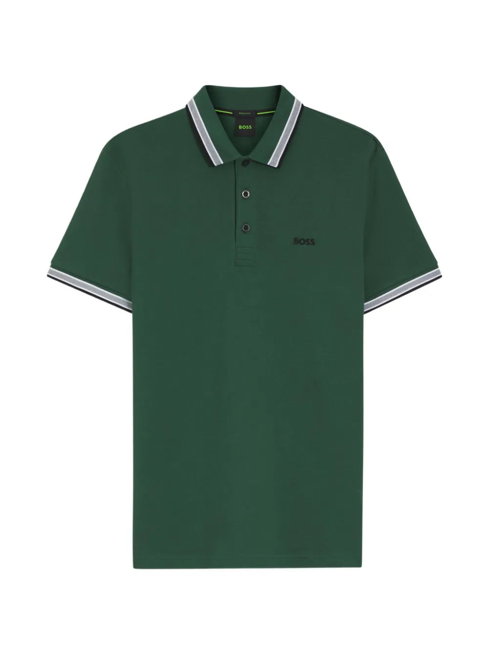 BOSS  striped collar polo shirt