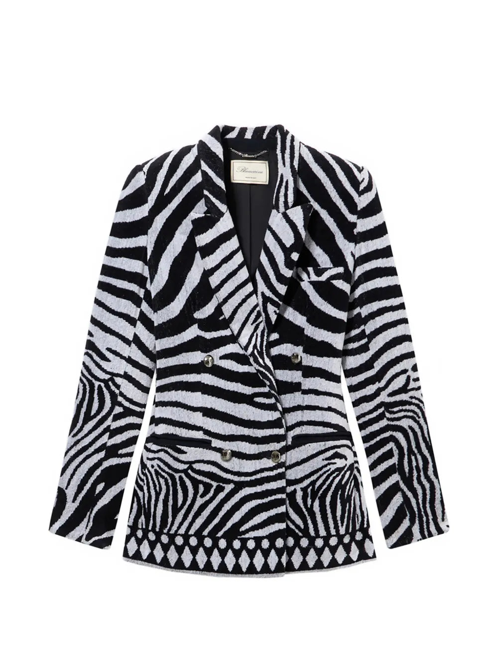 Blumarine  zebra jacquard double-breasted jacket