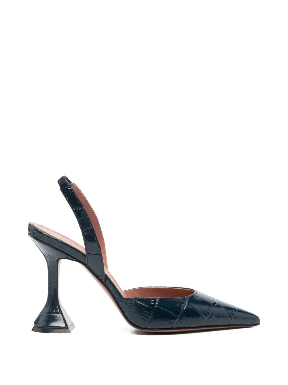 Amina Muaddi  Holli crocodile effect slingback pumps