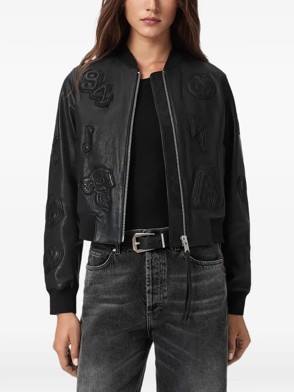 AllSaints  Orten 94 appliquéd bomber jacket