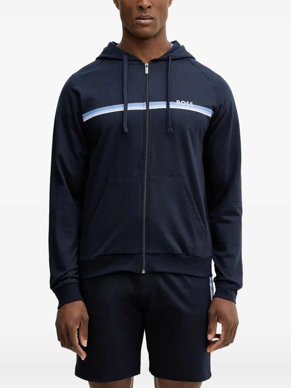 BOSS  striped zip-up hoodie