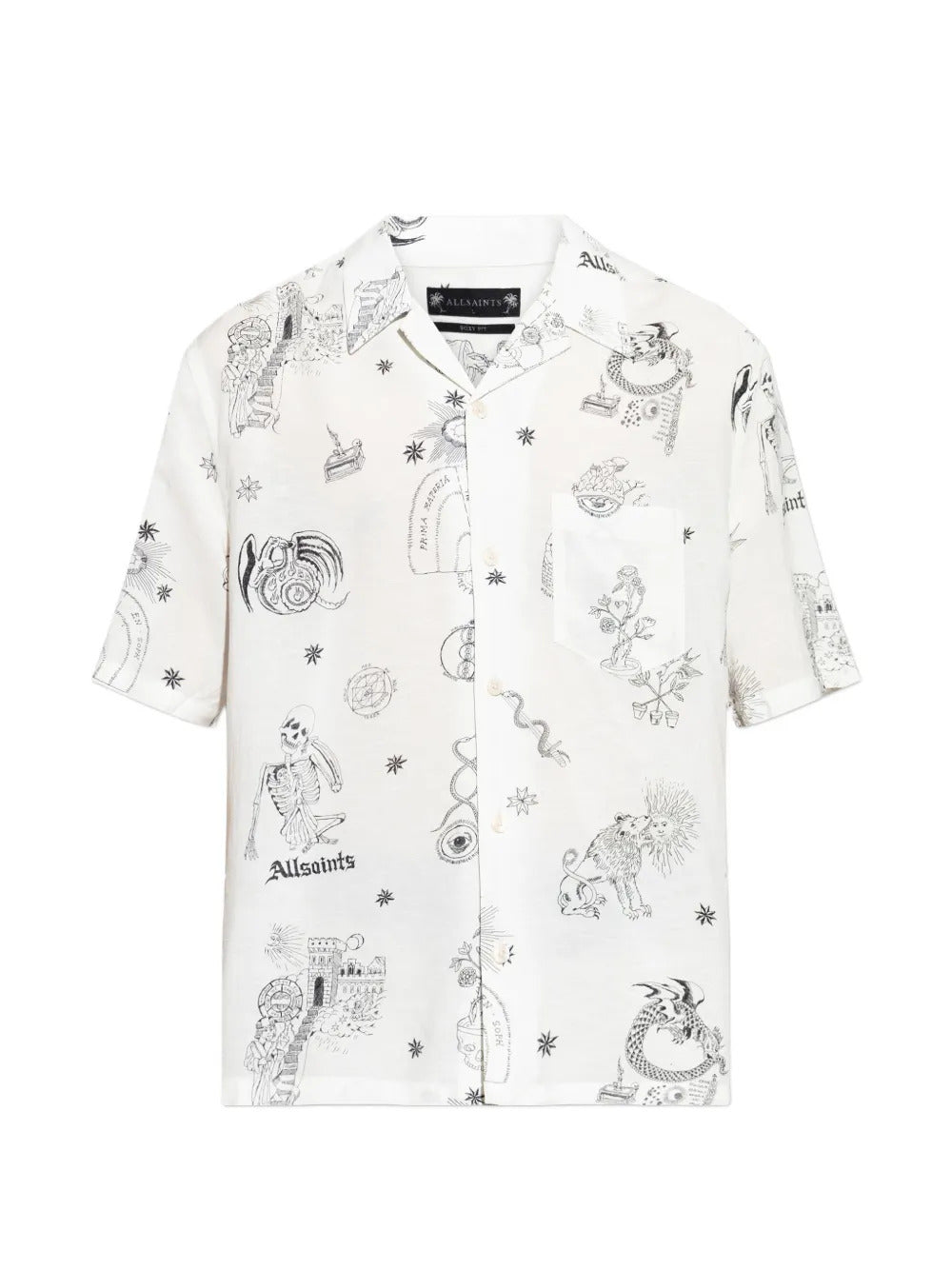 AllSaints  Terra printed chest-pocket shirt