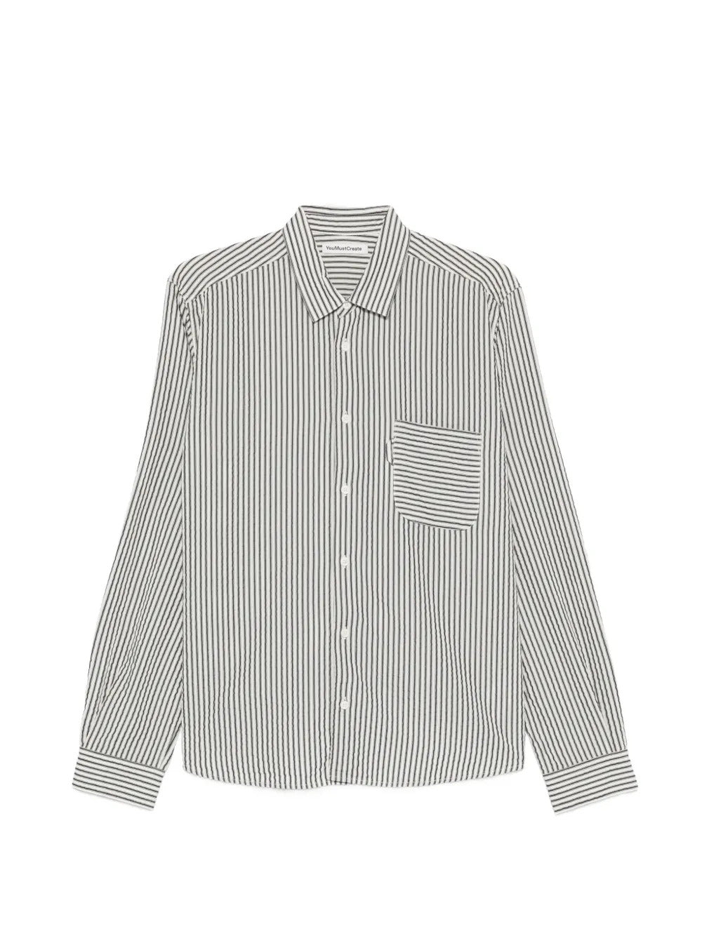 YMC  Curtis striped chest-pocket shirt