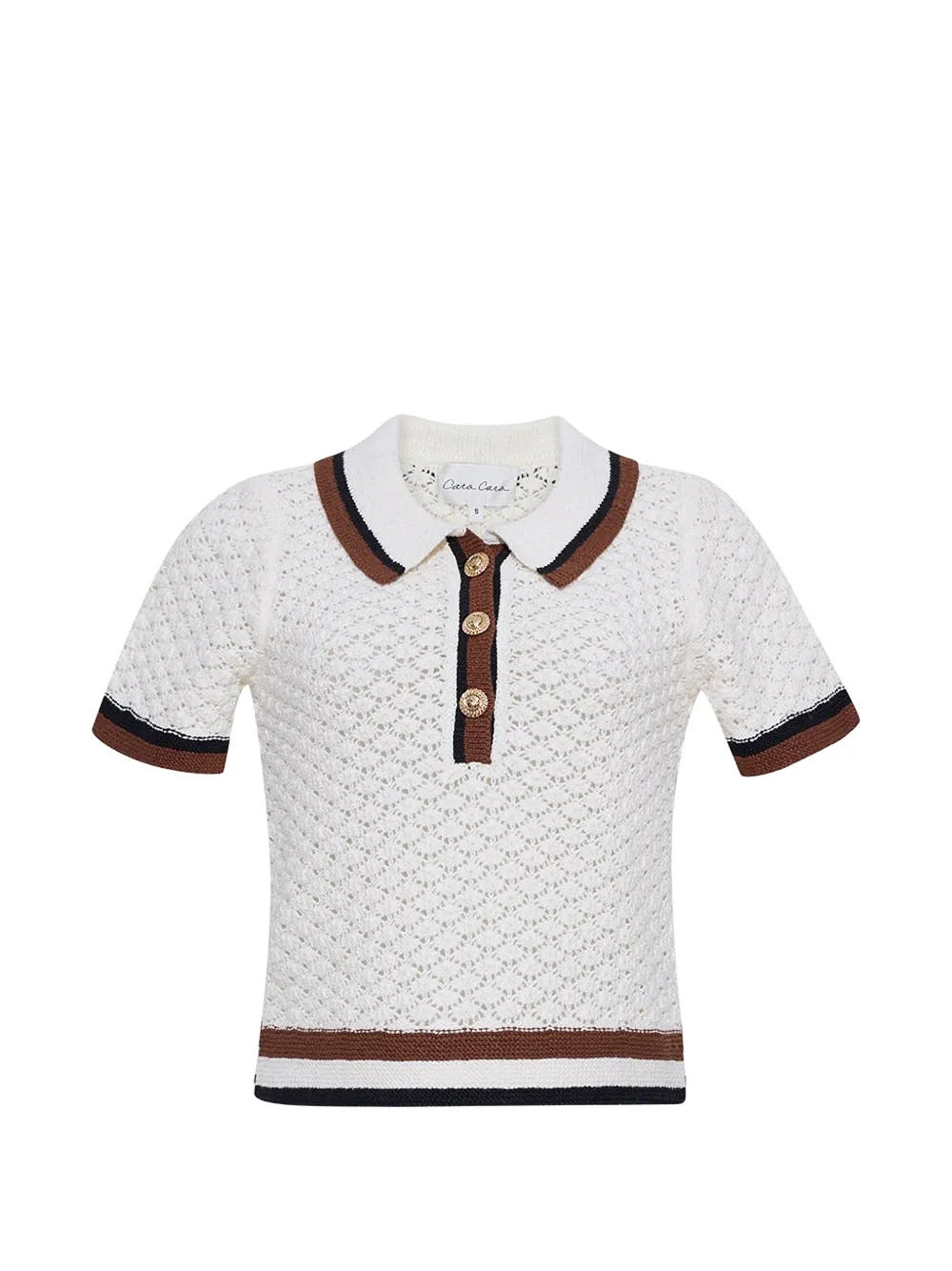 Cara Cara  Ginger crochet polo top