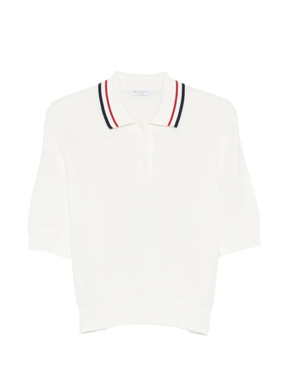 Brunello Cucinelli  striped-collar polo top