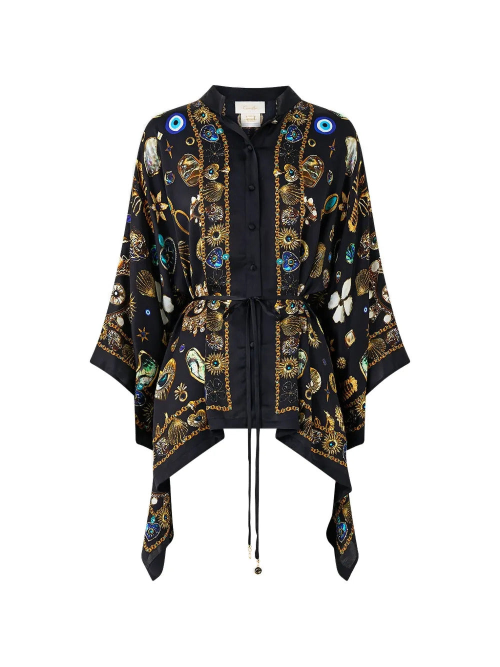 Camilla  buttoned scarf blouse