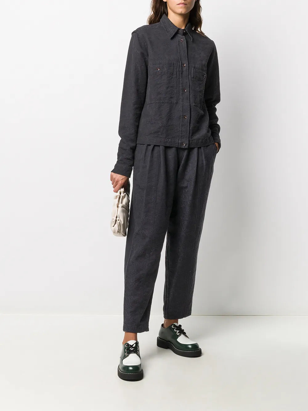 YMC  floral jacquard cotton shirt