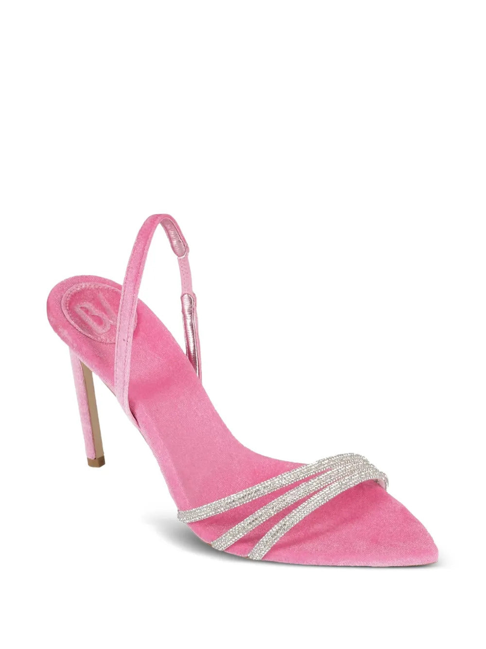 BETTINA VERMILLON 110mm Roxy crystal-embellished velvet slingback sandals