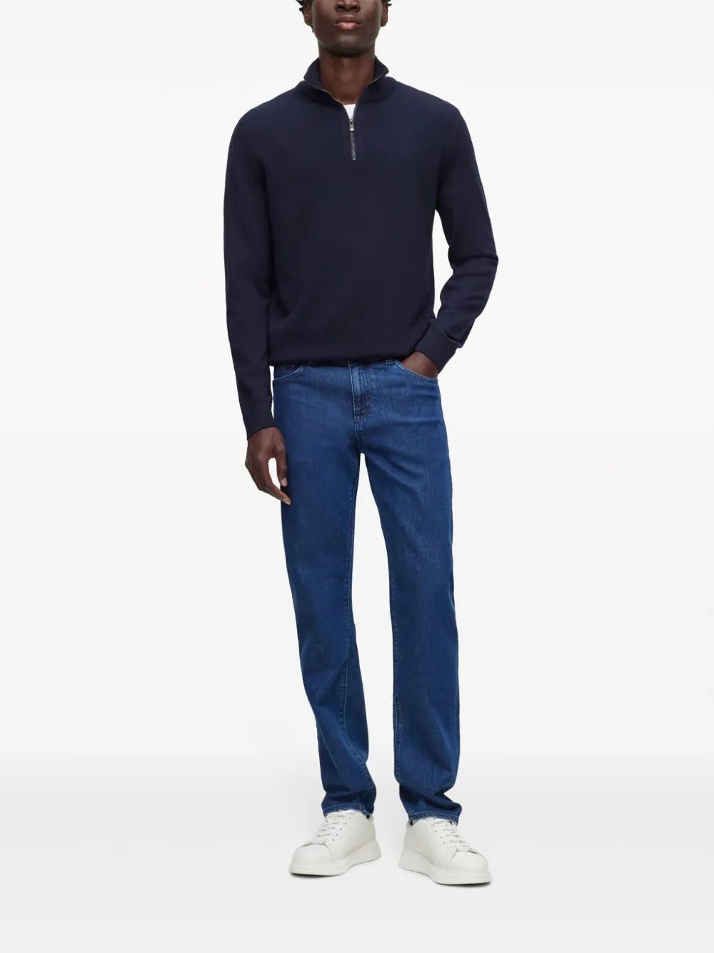 BOSS  mid-rise straight-leg jeans