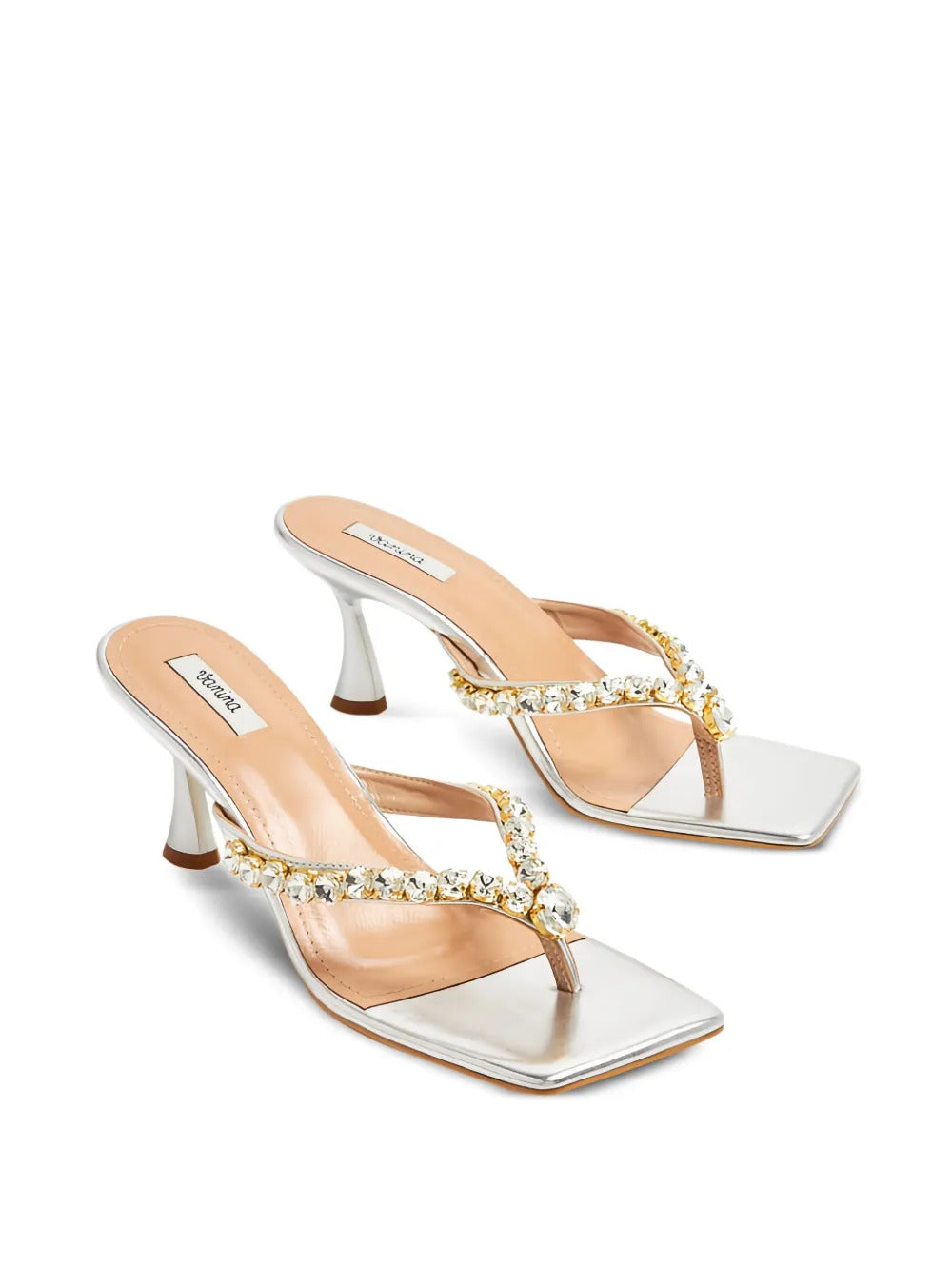 Vanina  70mm crystal-embellished square-toe sandals