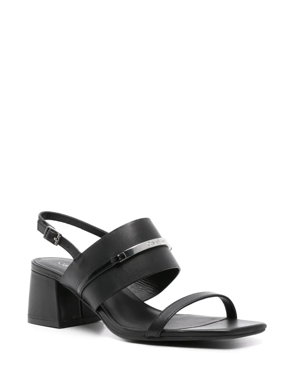 Calvin Klein 55mm logo-plaque leather sandals