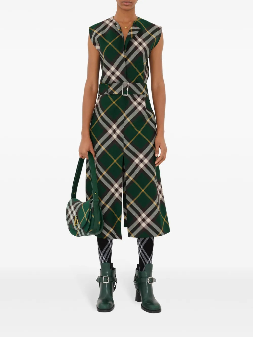 Burberry  checked wool midi dress