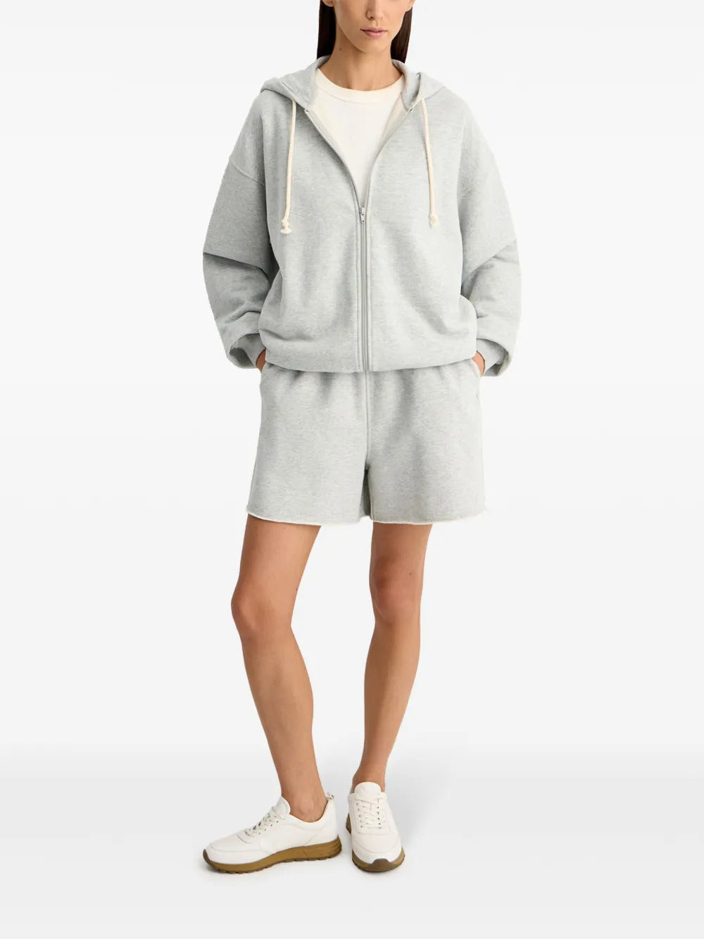 12 STOREEZ  mélange-effect zip-up hoodie