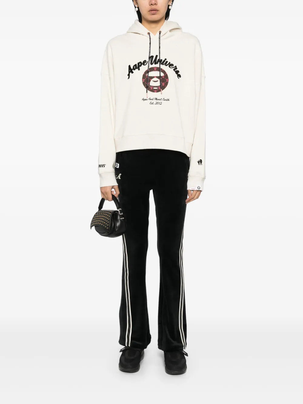 APE BY *A BATHING APE®  logo-patch hoodie