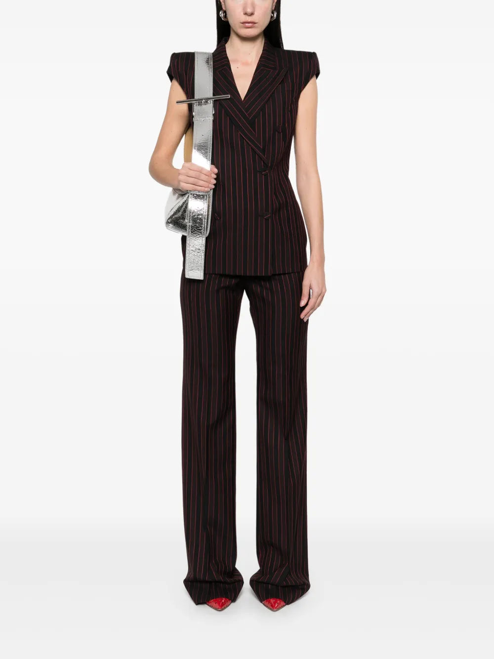 Alexander McQueen pinstriped low-sise trousers