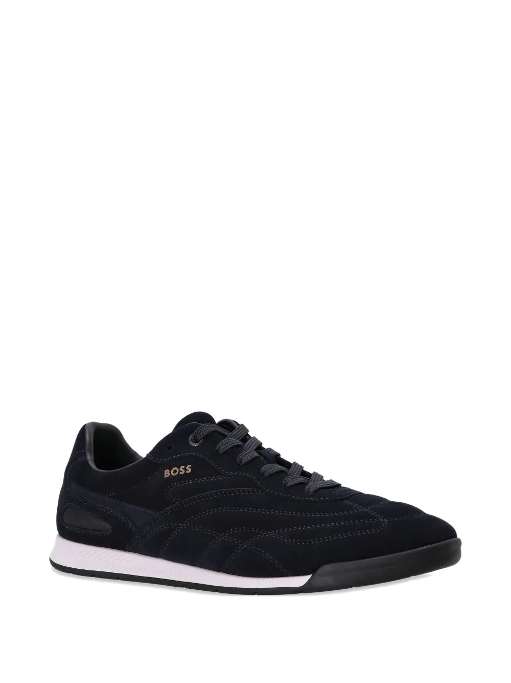 BOSS  Titanium suede panelled sneakers