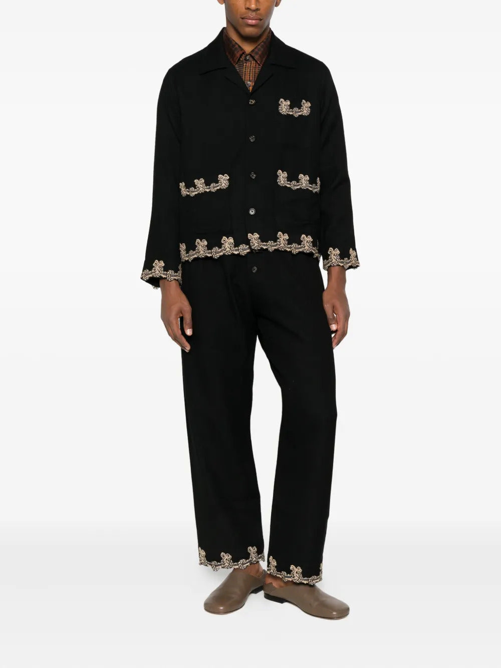 BODE lace-trimmed drawstring trousers