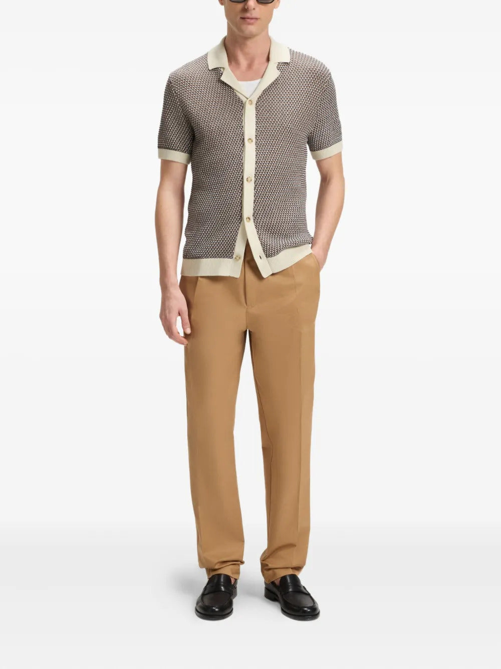 BOSS  Houndstooth knitted shirt