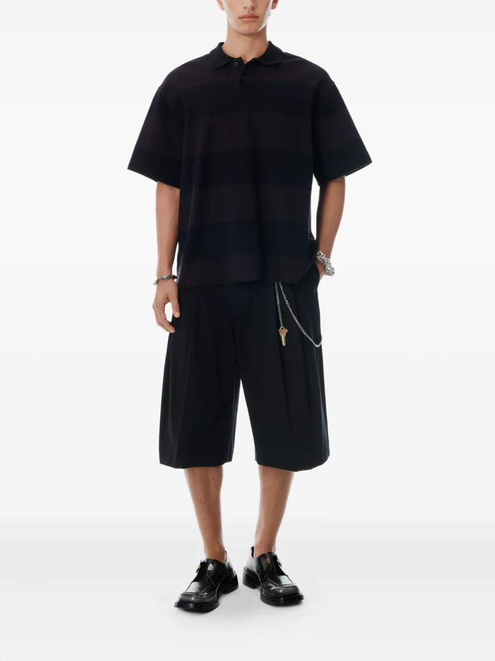 Alexander Wang  Marina striped piqué polo shirt