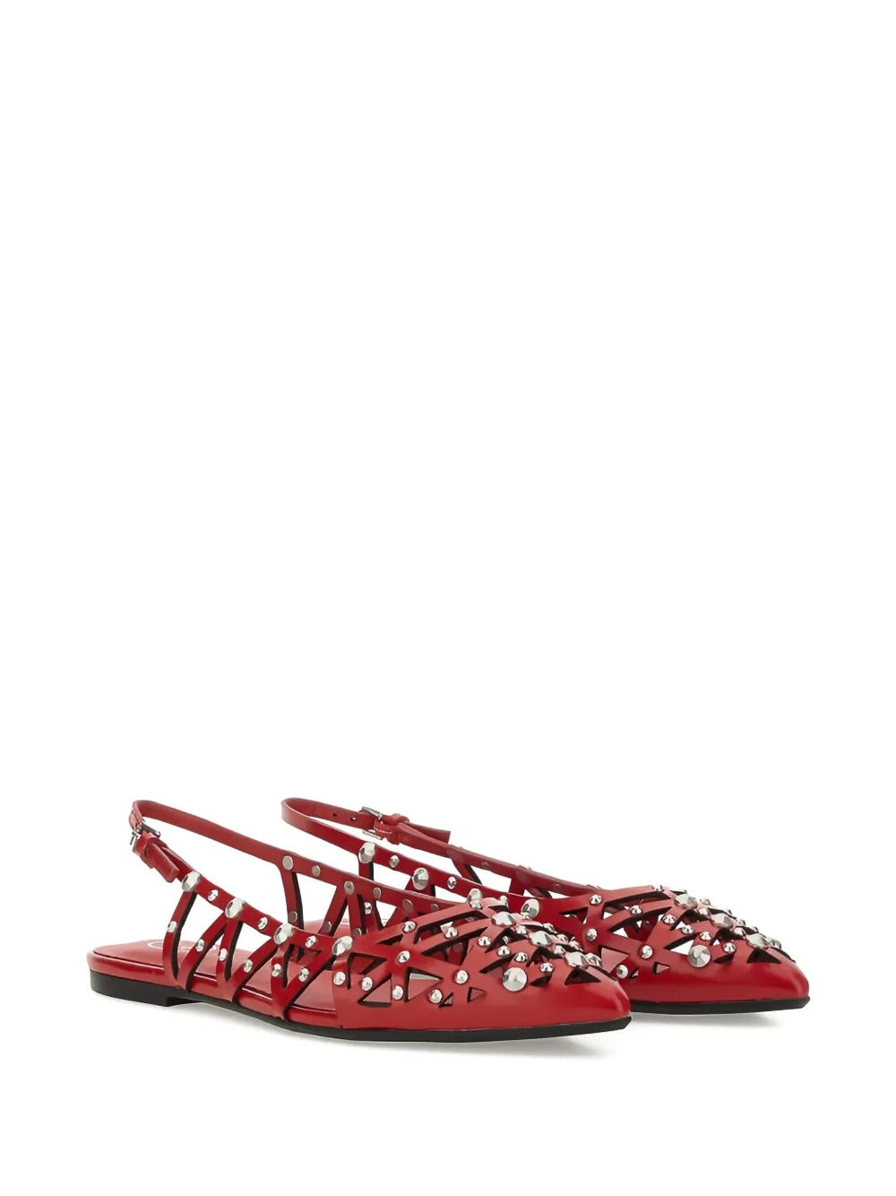 Ash  studd-embellishment flat pumps