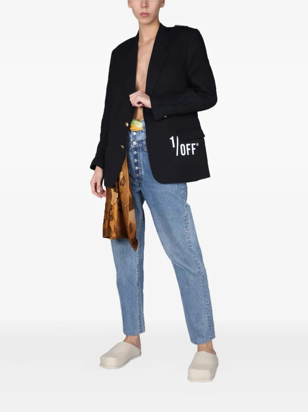 1/OFF  buttoned denim jeans