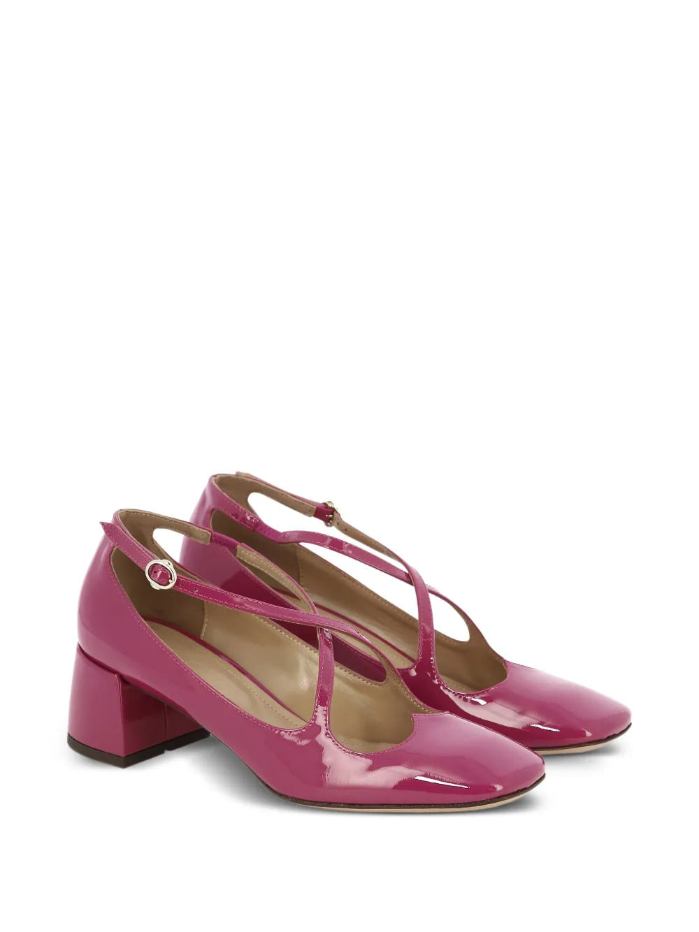 A.Bocca  50mm Two For Love leather cross-strap pumps