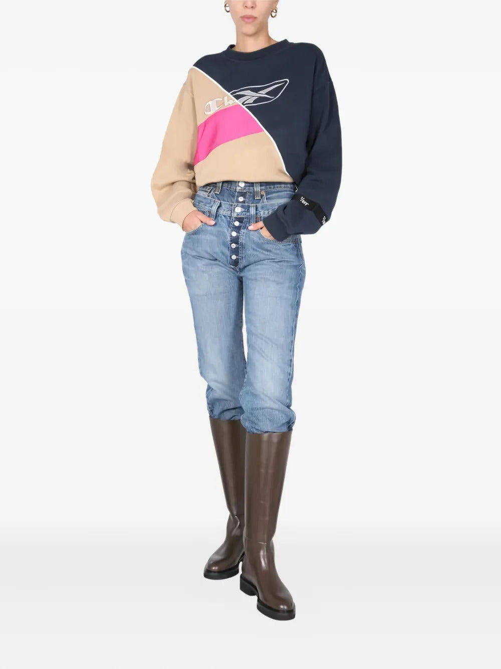 1/OFF colourblock logo sweatshirt