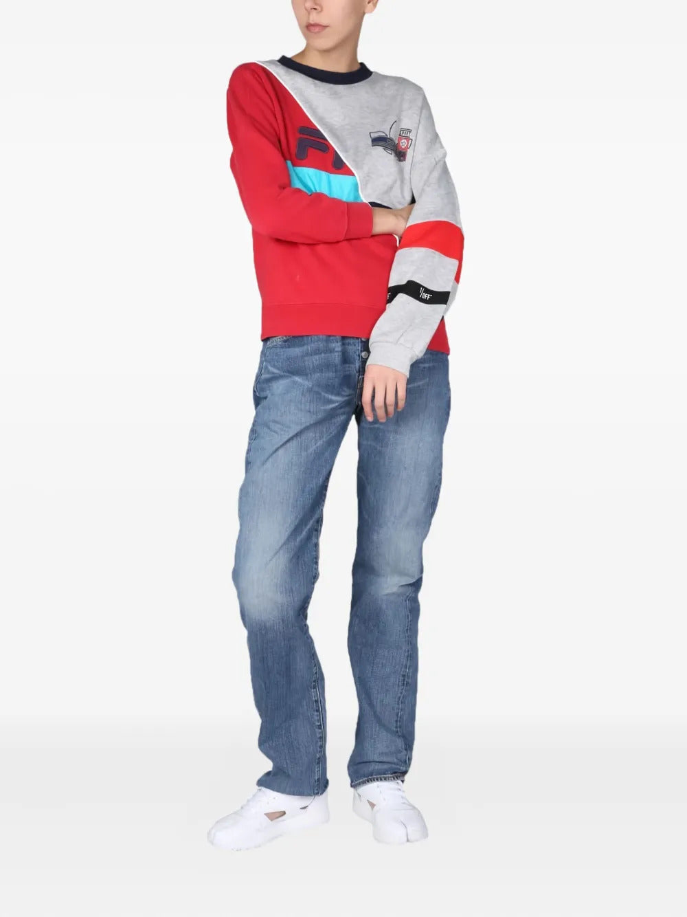 1/OFF colourblock logo sweatshirt