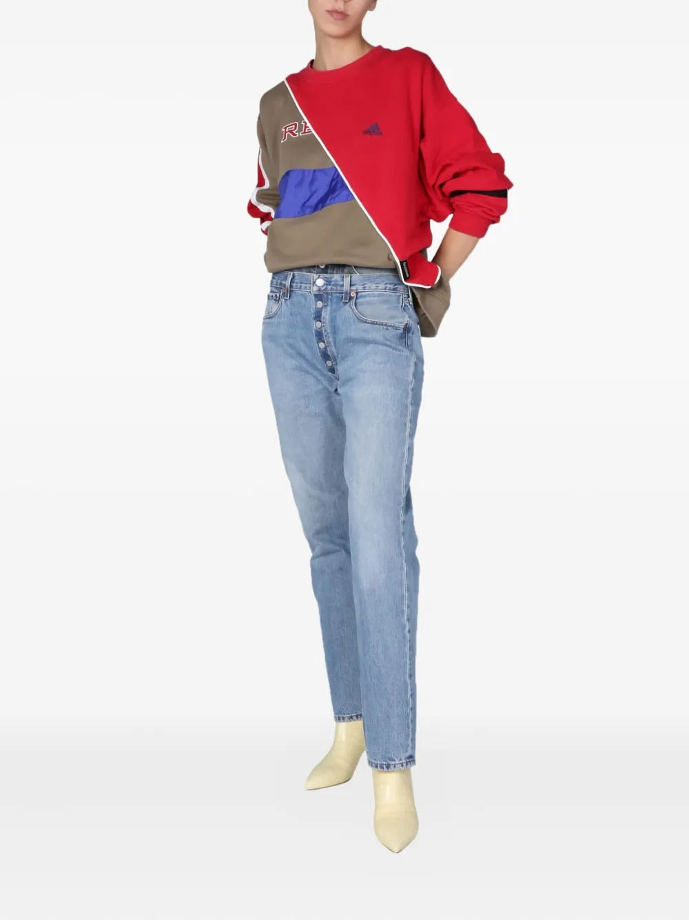 1/OFF  colourblock logo sweatshirt