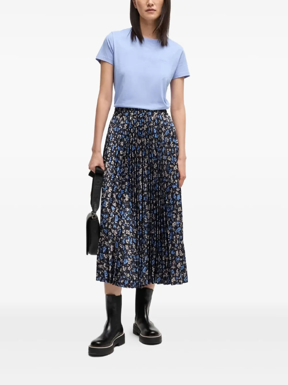 BOSS  floral-print midi skirt