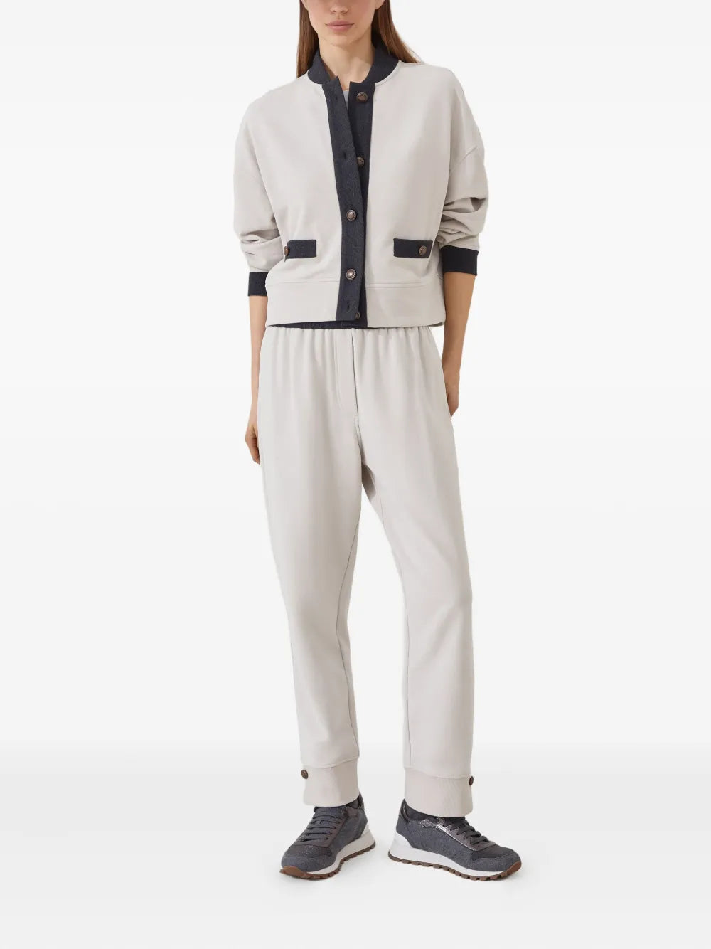 Brunello Cucinelli  button-fastening panelled sweatshirt