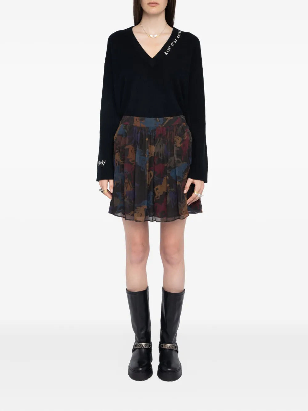 Zadig&Voltaire  pleated horse-print skirt