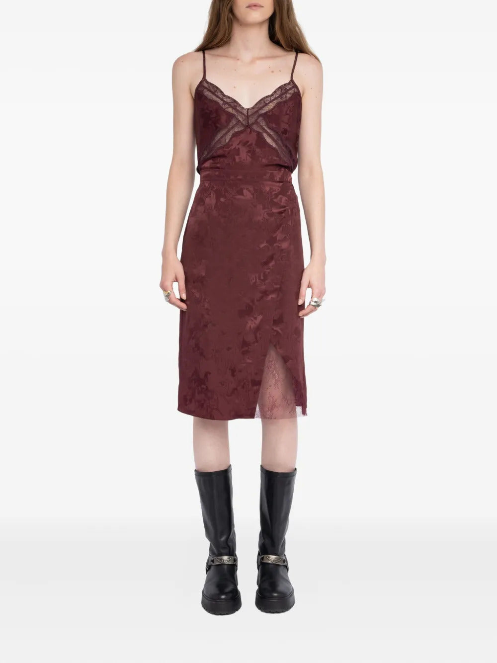 Zadig&Voltaire floral-lace horse-motif skirt