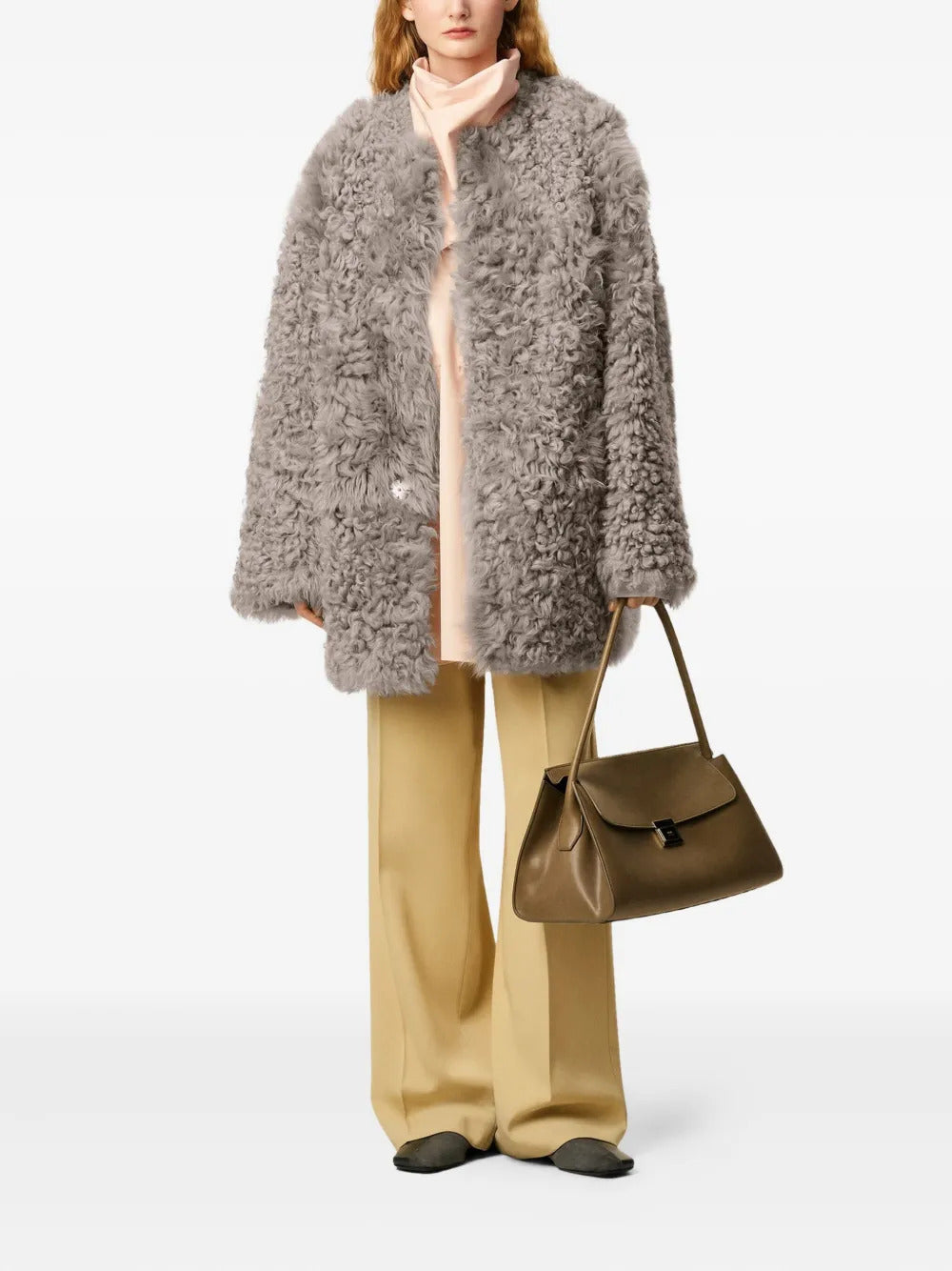 AMI Paris  shearling short jacket