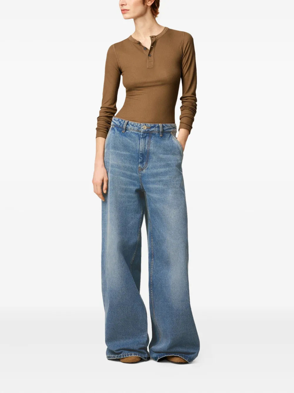 AMI Paris cotton super wide-leg jeans