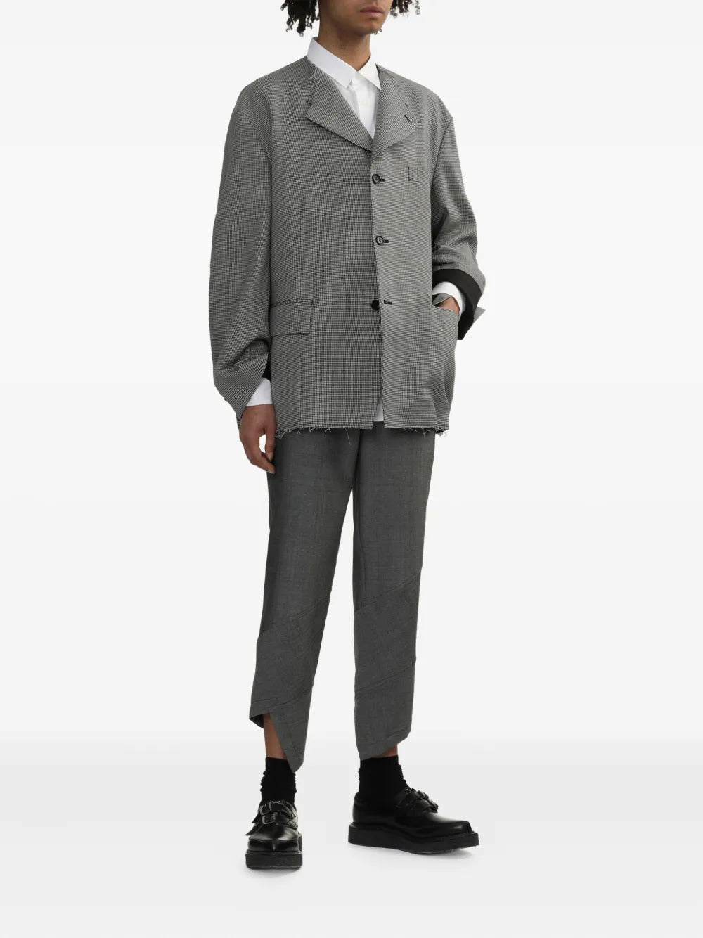 Black Comme Des Garçons  panelled asymmetrical trousers