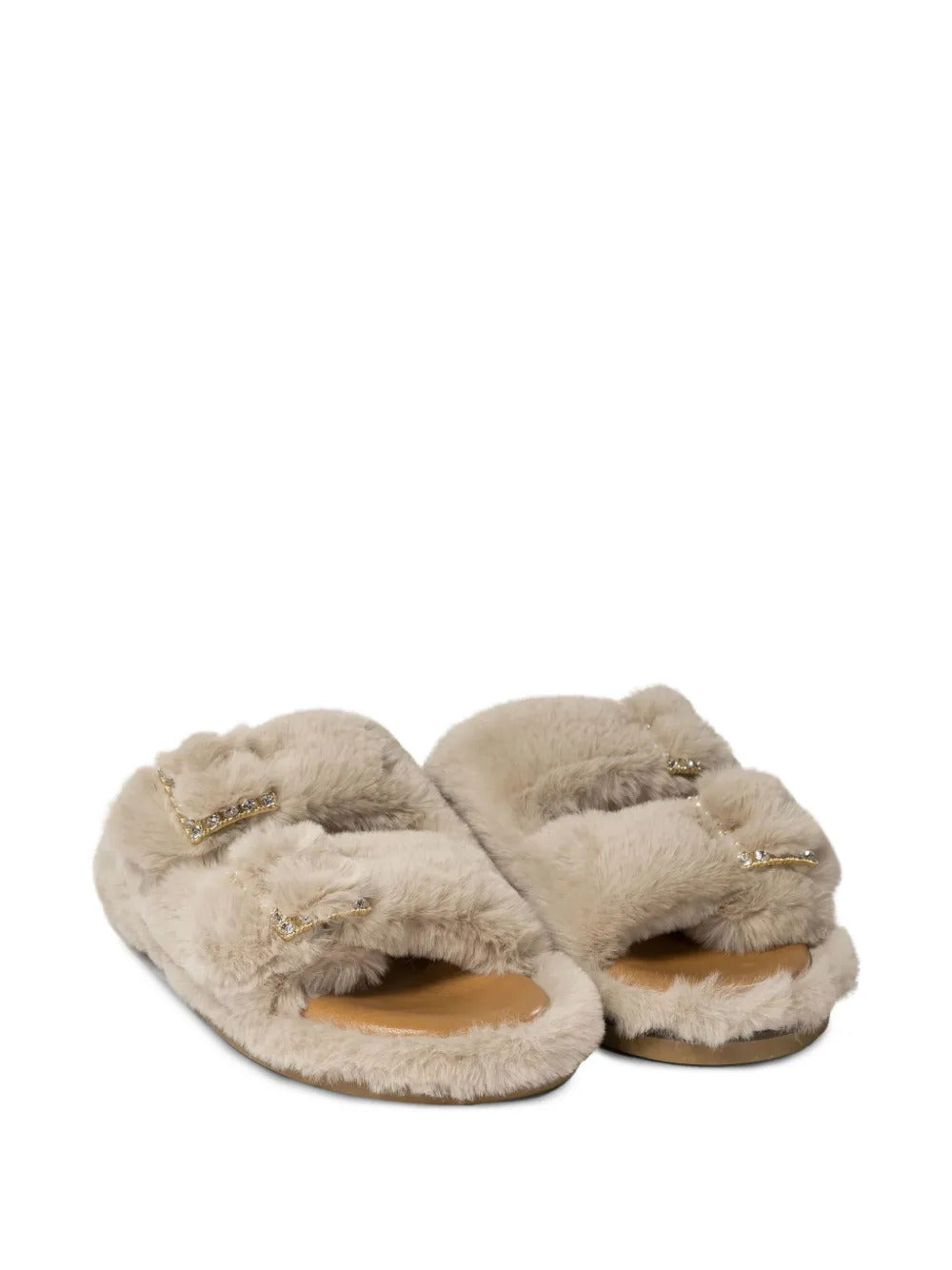 ALIBI  faux-fur flat sandals