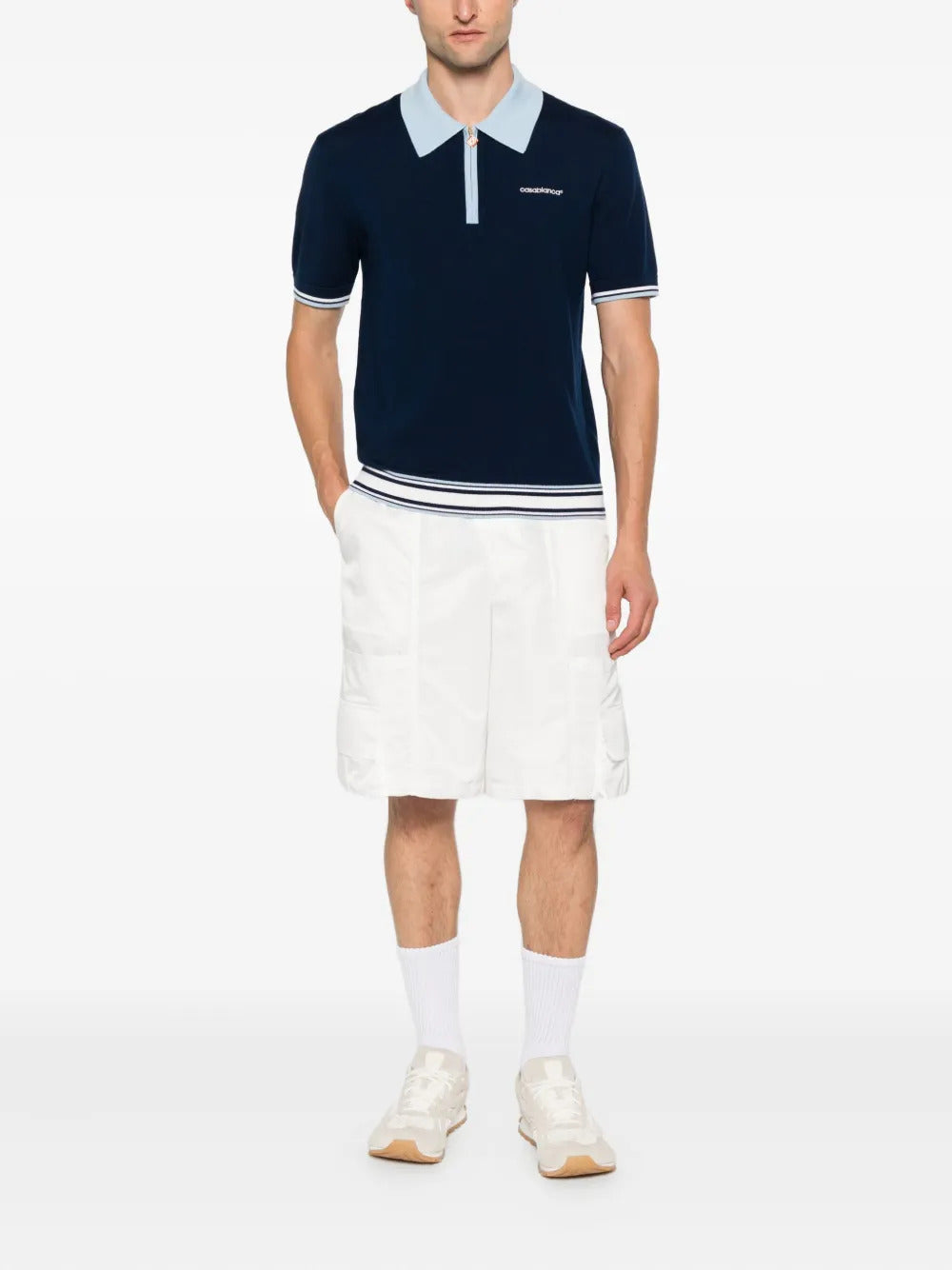 Casablanca zip-front polo shirt