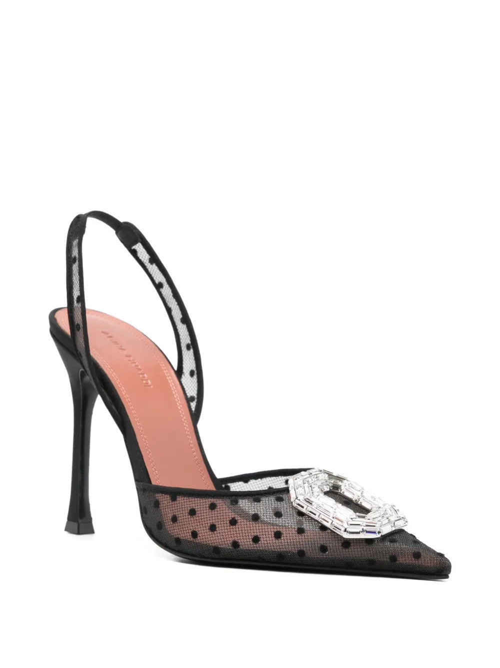 Amina Muaddi Camelia lace polka-dot pumps