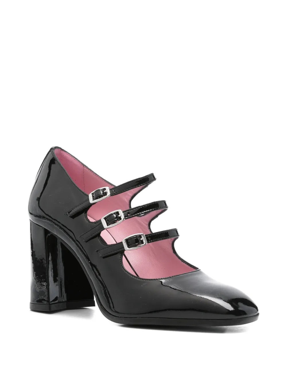 Carel Paris  80mm triple-buckle block-heel pumps