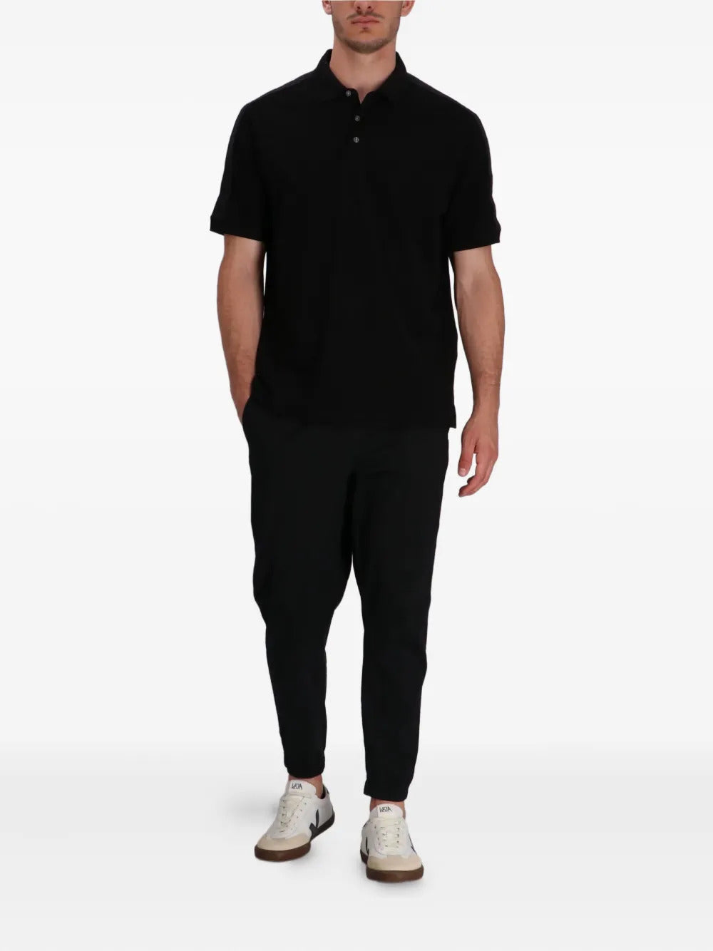 Armani Exchange  panelled cotton polo shirt