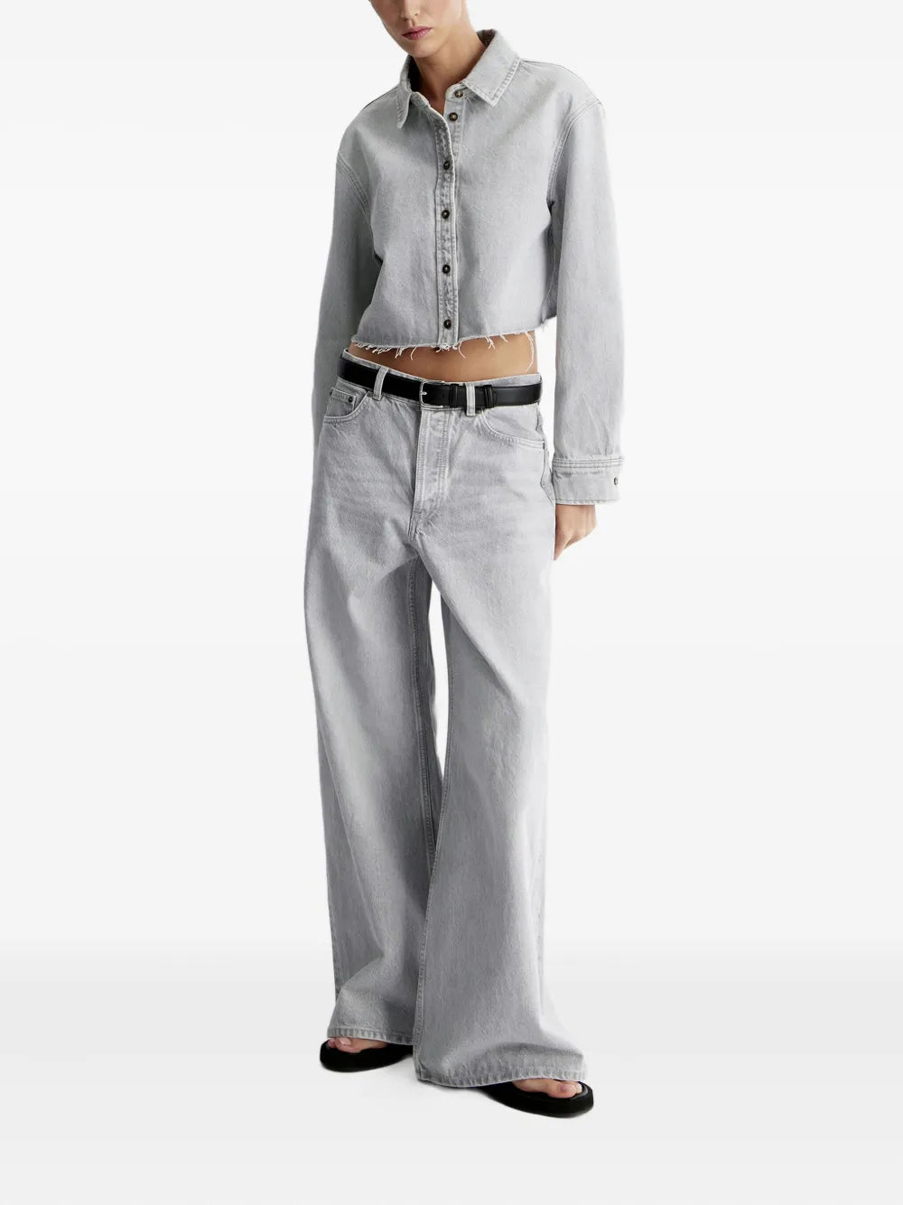 12 STOREEZ  pocketed wide-leg jeans