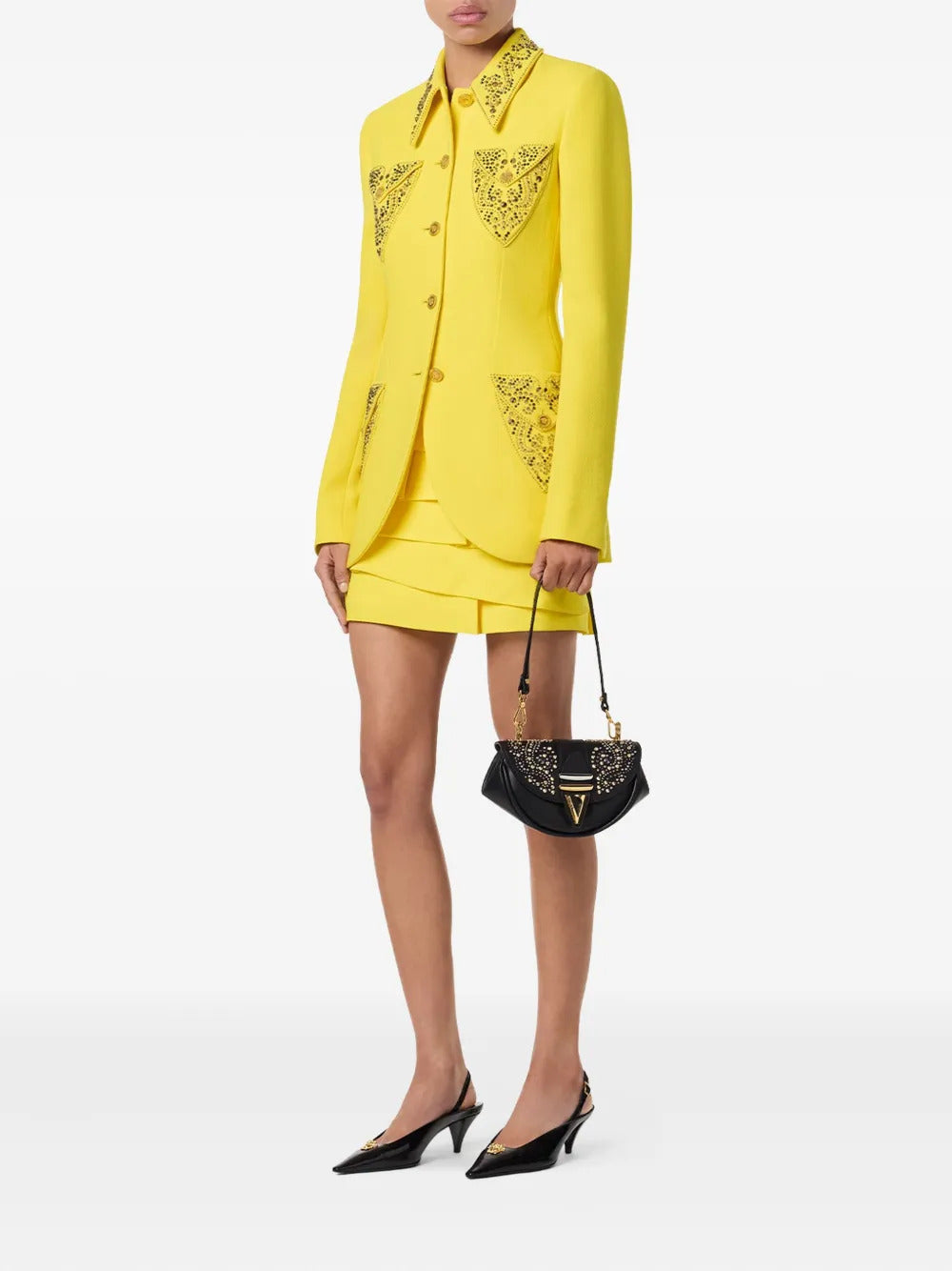 Versace crystal-embellished jacket
