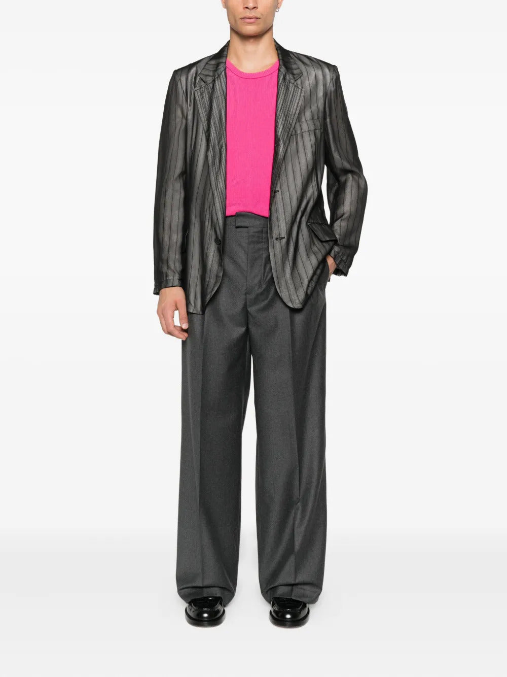 AMI Paris pleated tab trousers