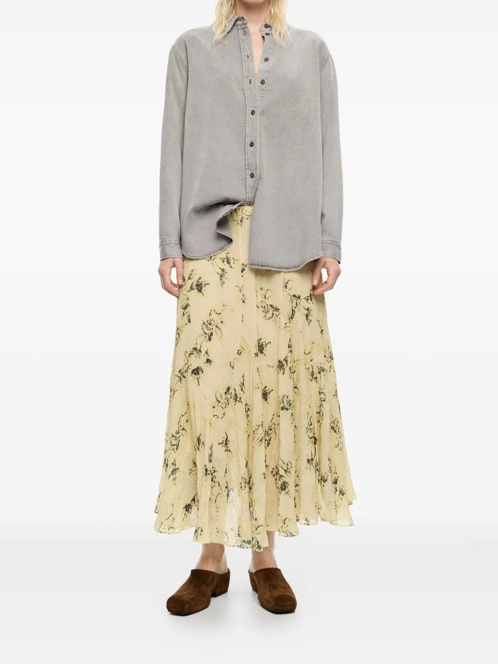 Bimba y Lola  Notebook print midi skirt