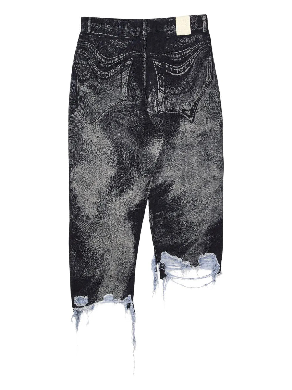 CamperLab  acid-wash frayed denim skirt